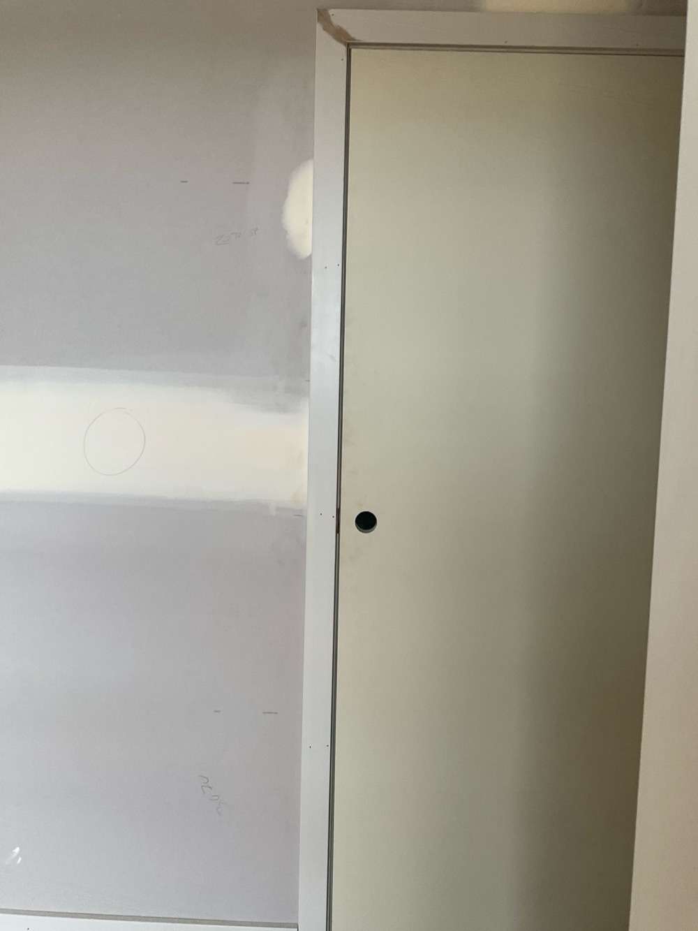 Gap between door and jamb inconsistent, found during a fixing inspection in Clyde
