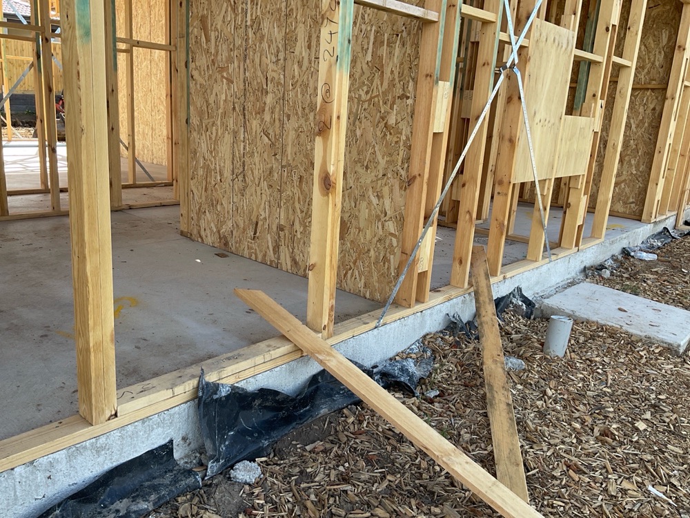 Termite physical barrier not installed under the external walls, found during a construction stage inspection in Clyde