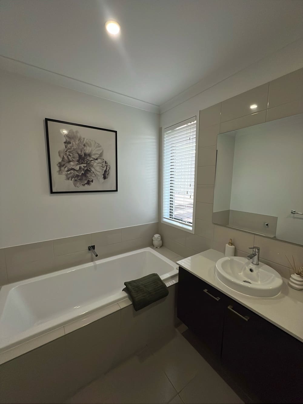 Bathroom with bath and vanity, Doreen, Clyde