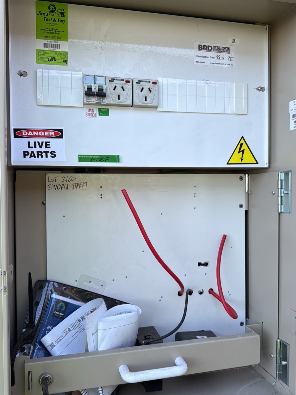 Termite management notice not found in the meter box at inspection, Clyde